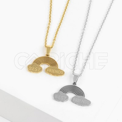 Collar en acero Arco iris