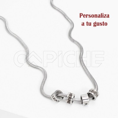 Collar en acero Nombres Entranzada