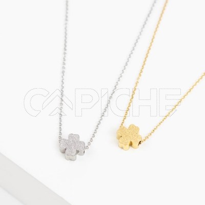 Collar en acero Mini Trébol Fosco