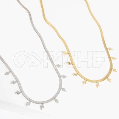 Collar en malla de acero plano Faísca