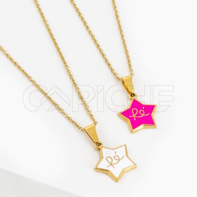 Collar en acero Estrella de Fé