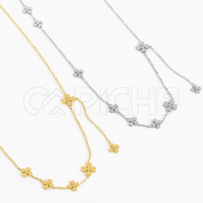 Collar en acero Tréboles