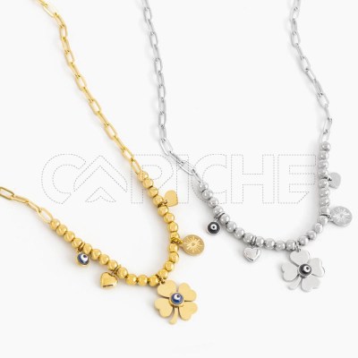 Collar en acero Trébol turco