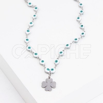 Collar en acero Turco Trébol