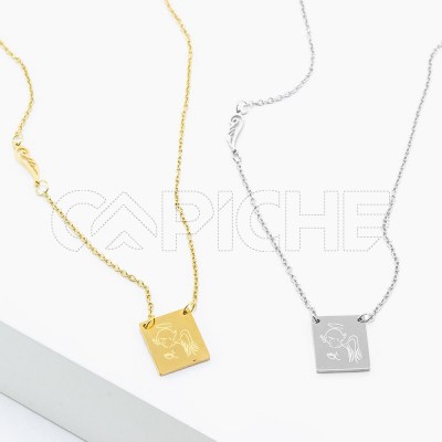 Collar en acero Ángel de la Guarda