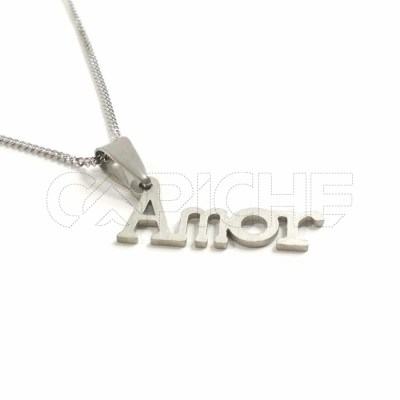 Collar en acero Amor