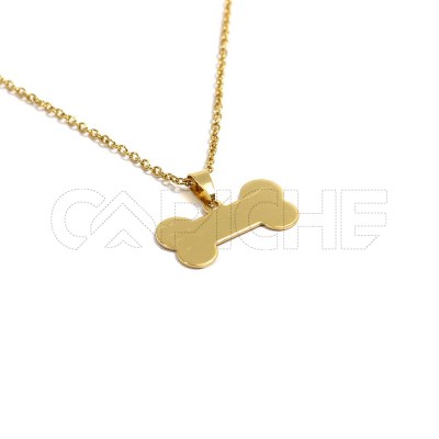 Collar en acero Hueso