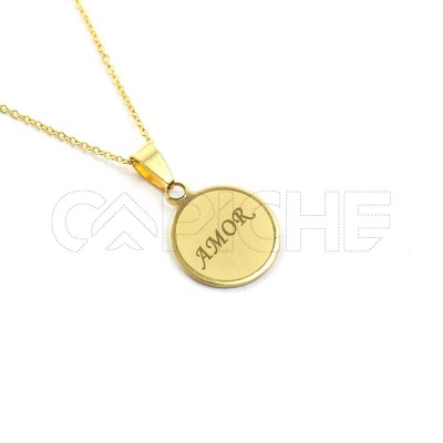 Collar en acero Amor