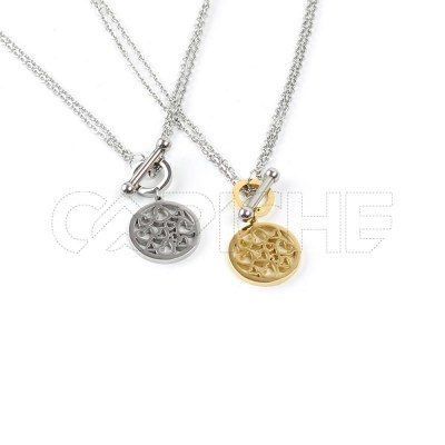 Collar en acero Doble Corazones