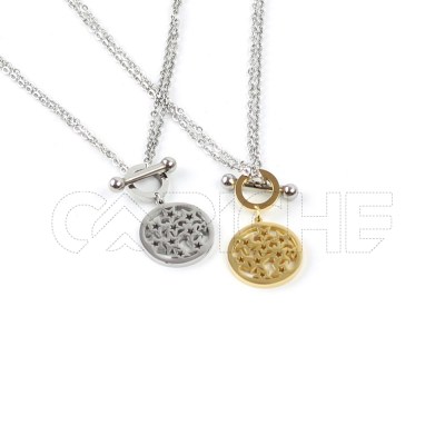 Collar en acero Doble Estrellas
