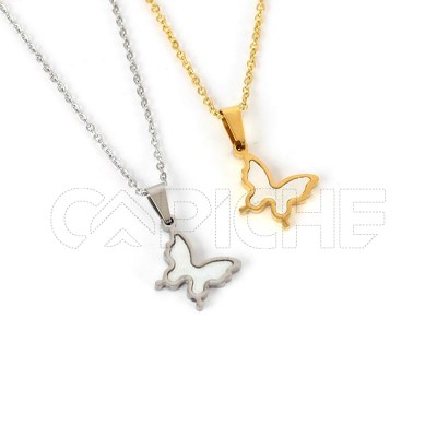 Collar en acero Mariposa