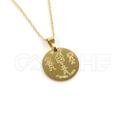 Collar en acero Familia Feliz 1M