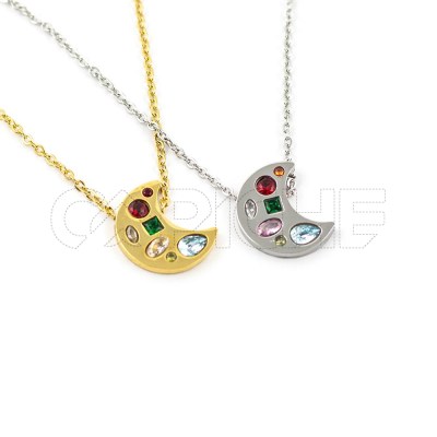 Collar en acero Luna