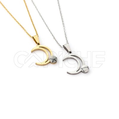 Collar en acero Luna