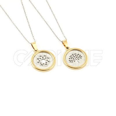 Collar en acero Árbol Flor