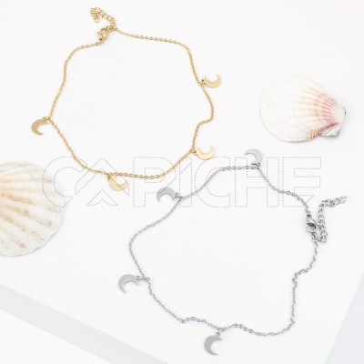 Tobillera en acero Luna