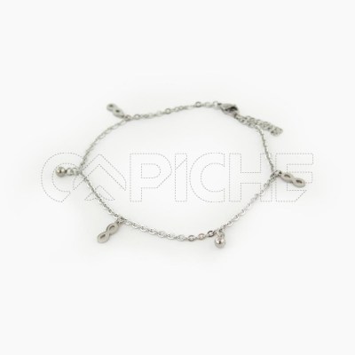 Pulsera em acero para pé Infinito