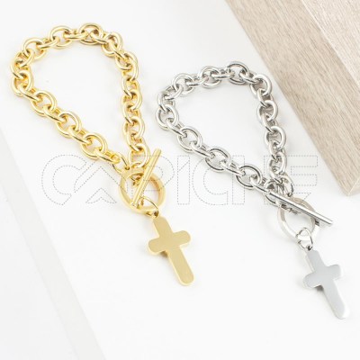 Pulsera en acero Cruz
