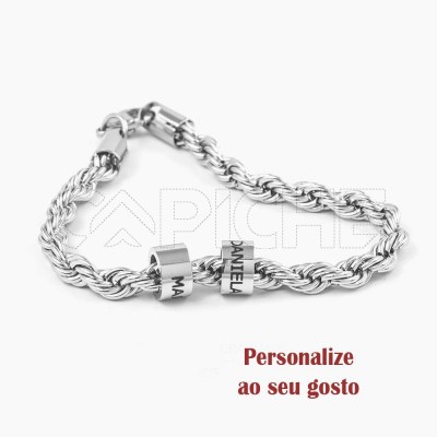 Pulsera en acero Nombres Entranzada
