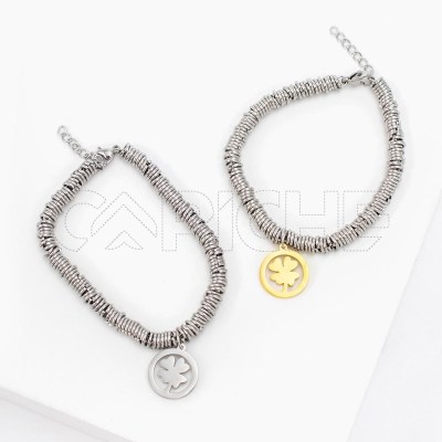 Pulsera en acero Trébol