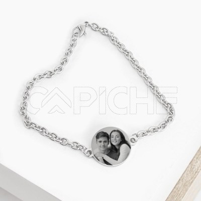 Pulsera en acero con Foto
