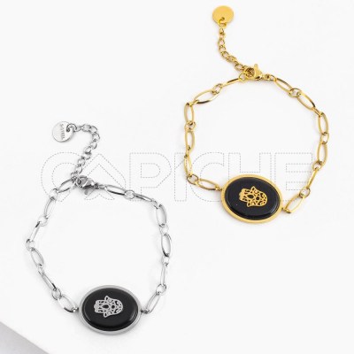 Pulsera en acero Hamsa