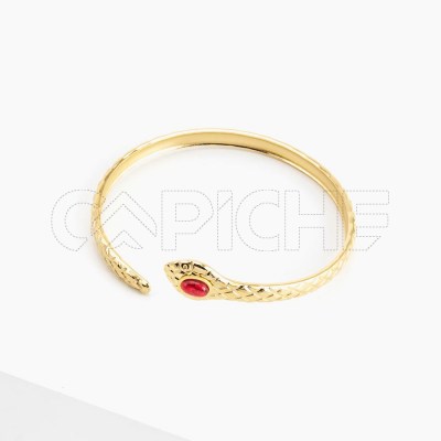 Brazalete en acero Dorado Cobra red