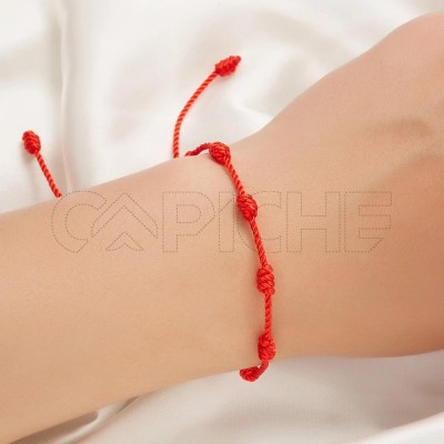 Pulsera Roja 7 Nudos