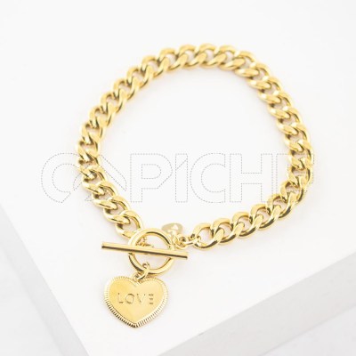 Pulsera em acero Love Dorado