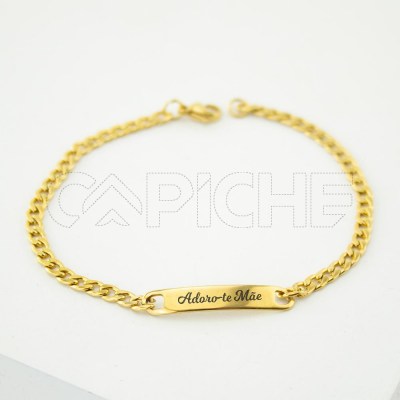Pulsera Fina em acero Groove Dorado