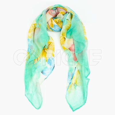 Pañuelo Flores Verde