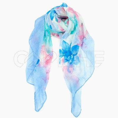 Pañuelo Flores Azul
