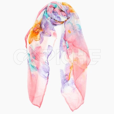 Pañuelo Flores Rosado