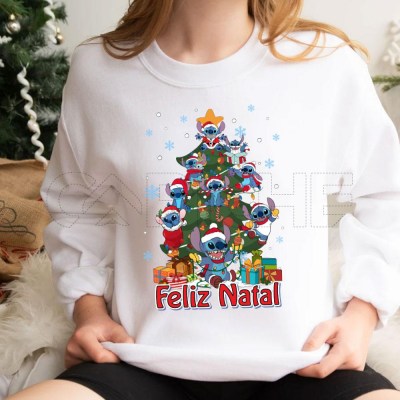 Sudadera árvore Stitch Navidad Personalizavel