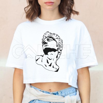 Camiseta Cropped  Cabeça estatua