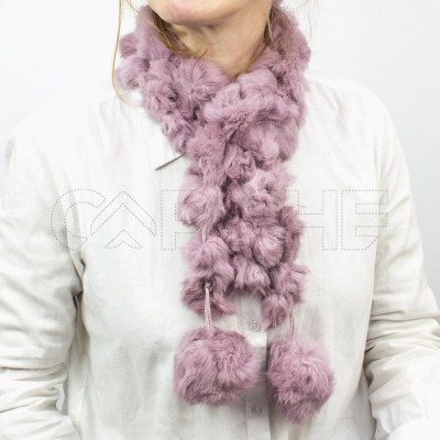 Bufanda de Cuello Pompom Rosado