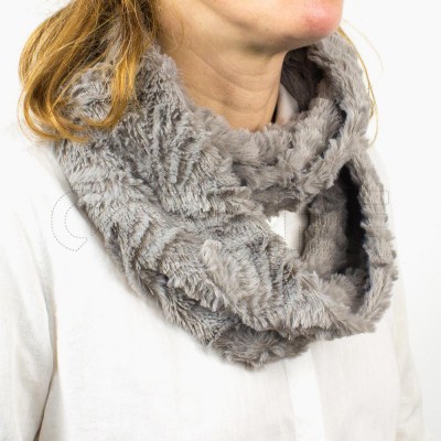 Bufanda de Cuello Doble Flury Gris