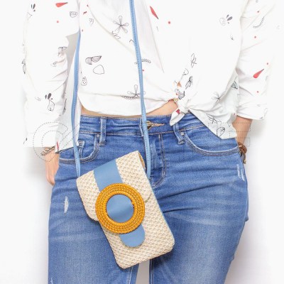 Funda para móvil con asa bandolera Circle blue