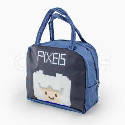 Bolsa Térmica de Mano Pixel Azul