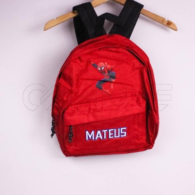 Mochila Escolar Vermelha | Homem Aranha | Mateus