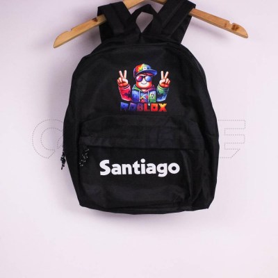 Mochila Escolar Preta | Roblox | Santiago