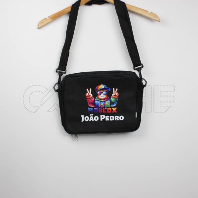 Estampa Impressa Lancheira Escolar Preta João Pedro