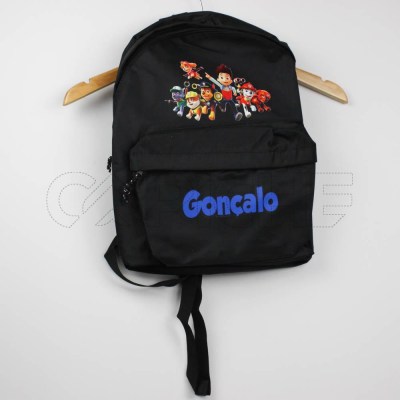 Estampa Impressa Mochila Escolar Preta Gonçalo