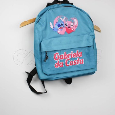 Estampa Impressa Mochila Escolar Azul Turquesa Gabriela Da Costa