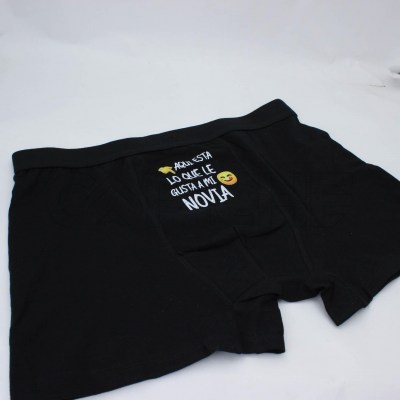 Estampa Impressa Boxer Negro L-XL Novia