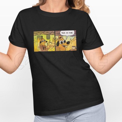 Camiseta Mujer This is Fine
