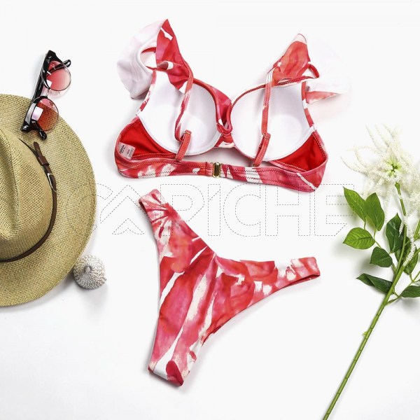 Conjunto Bikini Tie Dye Di Rojo