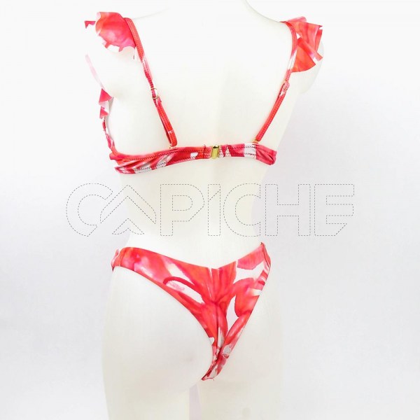Conjunto Bikini Tie Dye Di Rojo