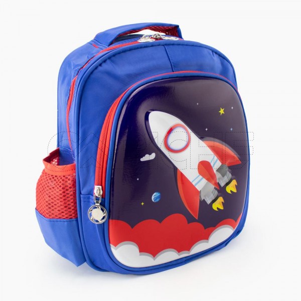 Mochila de Niño 3D Foguete Azul