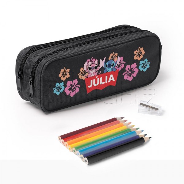 Estuche Escolar Doble Stitch and Angel
